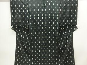 大正ロマン　抽象花模様織り出し銘仙着物